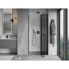 Mexen Mist L porte de douche pivotante droite 110 cm, cadre noir, noir - 8A4L-110-000-70-70-P