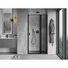 Mexen Mist L porte de douche pivotante droite 115 cm, cadre noir, noir - 8A4L-115-000-70-70-P
