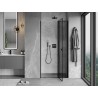 Mexen Mist L porte de douche pivotante droite 115 cm, cadre noir, noir - 8A4L-115-000-70-70-P