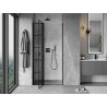 Mexen Mist L porte de douche pivotante gauche 90 cm, grille noire, noir - 8A4L-090-000-70-77-L