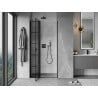 Mexen Mist L porte de douche pivotante gauche 100 cm, grille noire, noir - 8A4L-100-000-70-77-L