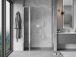 Mexen Mist L porte de douche pivotante 135 cm, transparent, chrome - 8A4L-135-001-01-00