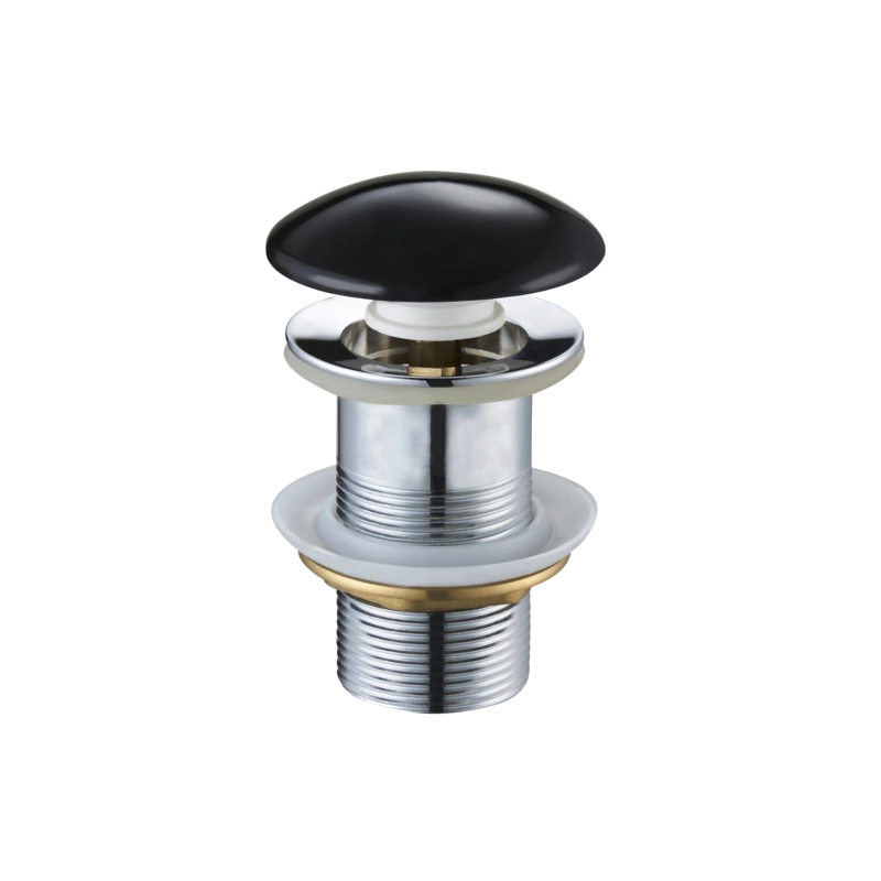 Mexen bouchon rond click-clack, Noir céramique brillante - 79910-75