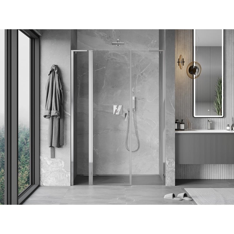 Mexen Mist L porte de douche pivotante 150 cm, transparent, chrome - 8A4L-150-001-01-00