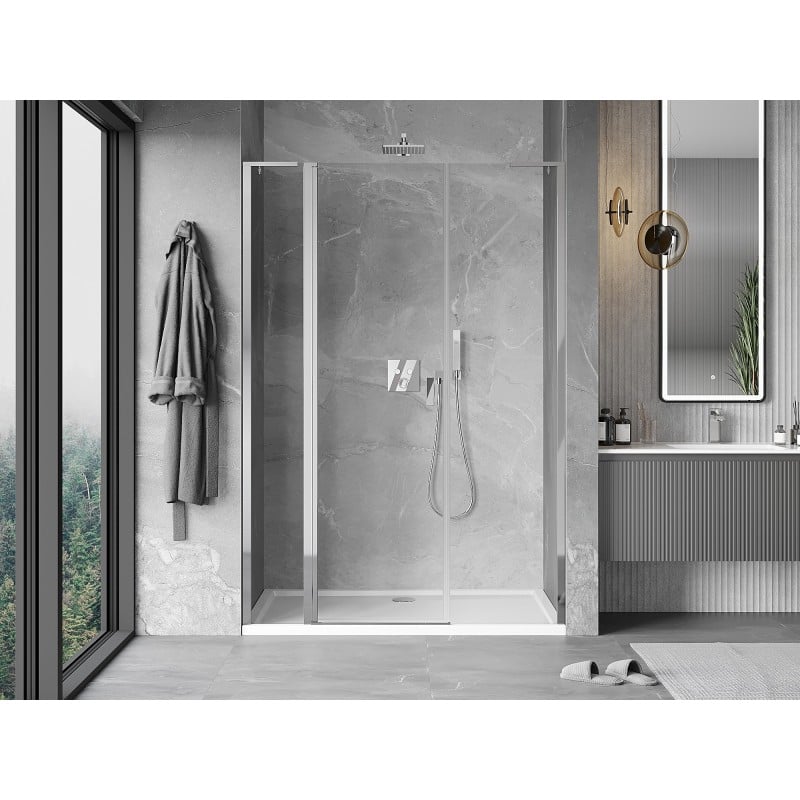 Mexen Mist L porte de douche pivotante 160 cm, transparent, chrome - 8A4L-160-001-01-00