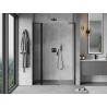 Mexen Mist L porte de douche pivotante 160 cm, transparent, noir - 8A4L-160-001-70-00