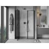 Mexen Mist L porte de douche pivotante gauche 135 cm, cadre noir, noir - 8A4L-135-001-70-70-L