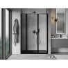 Mexen Mist L porte de douche pivotante gauche 140 cm, cadre noir, noir - 8A4L-140-001-70-70-L
