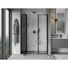 Mexen Mist L porte de douche pivotante gauche 150 cm, cadre noir, noir - 8A4L-150-001-70-70-L
