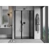 Mexen Mist L porte de douche pivotante droite 145 cm, cadre noir, noir - 8A4L-145-001-70-70-P