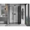 Mexen Mist L porte de douche pivotante droite 150 cm, cadre noir, noir - 8A4L-150-001-70-70-P
