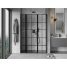 Mexen Mist L porte de douche pivotante gauche 135 cm, grille noire, noir - 8A4L-135-001-70-77-L