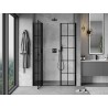 Mexen Mist L porte de douche pivotante gauche 135 cm, grille noire, noir - 8A4L-135-001-70-77-L