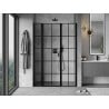 Mexen Mist L porte de douche pivotante gauche 145 cm, grille noire, noir - 8A4L-145-001-70-77-L