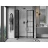 Mexen Mist L porte de douche pivotante gauche 145 cm, grille noire, noir - 8A4L-145-001-70-77-L