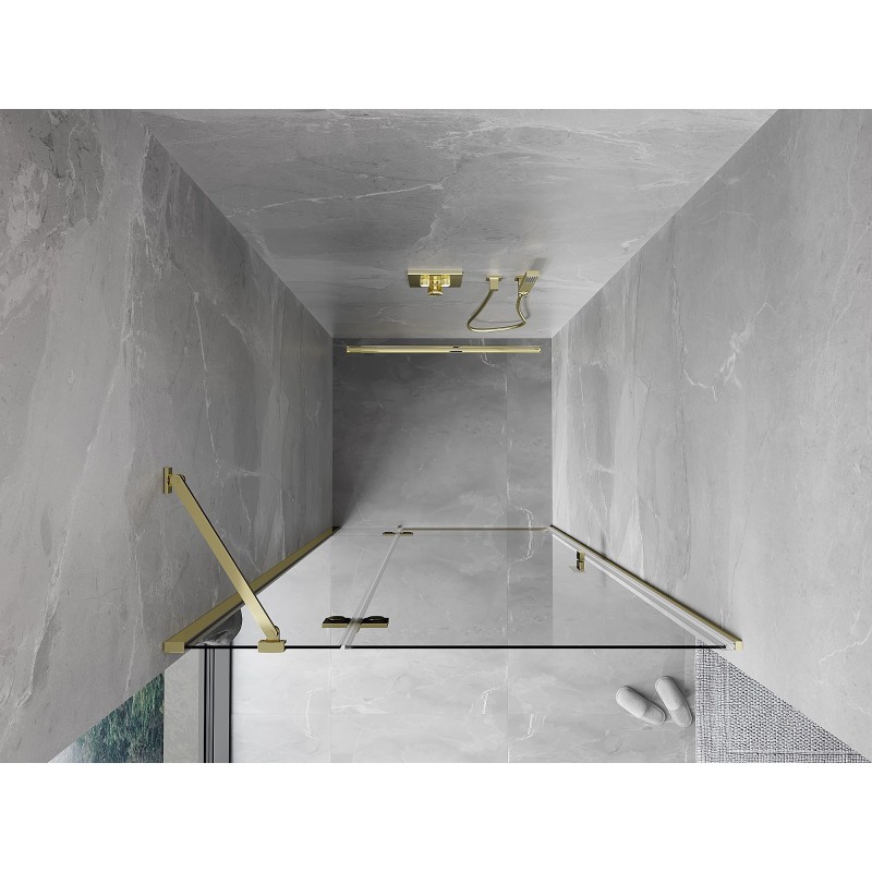 Mexen Mist-H porte de douche pivotante gauche 80 cm, transparent, doré - 8A5-080-000-50-00-L