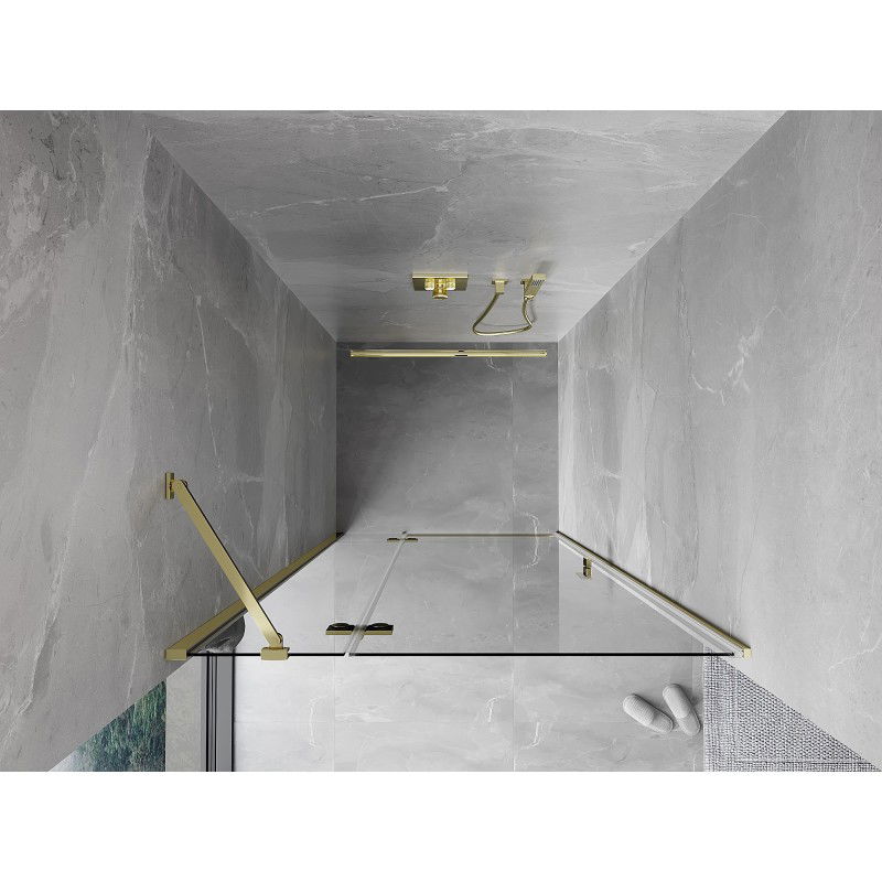 Mexen Mist-H porte de douche pivotante gauche 85 cm, transparent, doré - 8A5-085-000-50-00-L