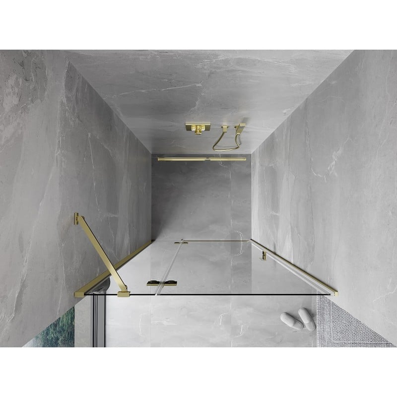 Mexen Mist-H porte de douche pivotante gauche 120 cm, transparent, doré - 8A5-120-000-50-00-L
