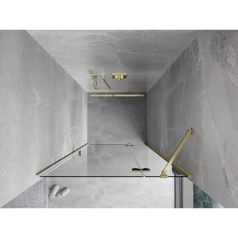 Mexen Mist-H porte de douche battante droite 120 cm, transparent, or - 8A5-120-000-50-00-P