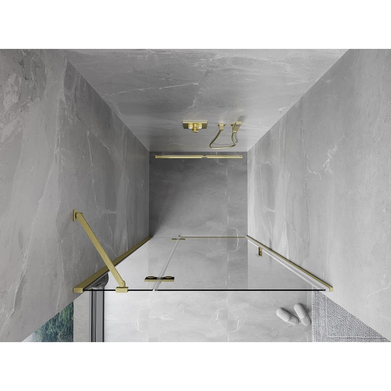 Mexen Mist-H porte de douche pivotante gauche 85 cm, transparent, or brossé - 8A5-085-000-55-00-L