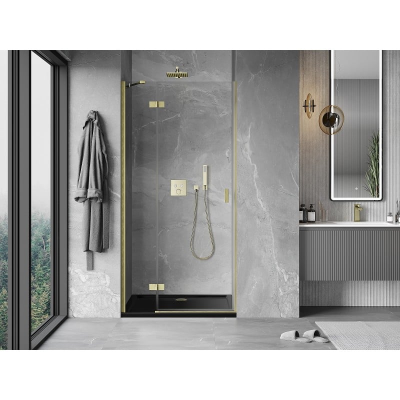 Mexen Mist-H porte de douche pivotante gauche 95 cm, transparent, or brossé - 8A5-095-000-55-00-L
