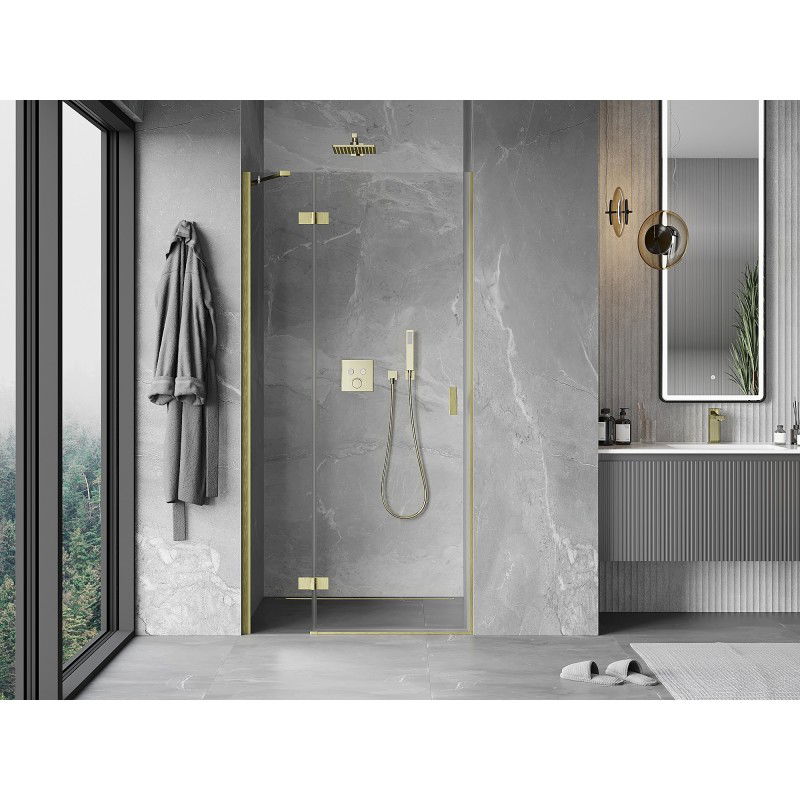 Mexen Mist-H porte de douche pivotante gauche 115 cm, transparent, doré brossé - 8A5-115-000-55-00-L