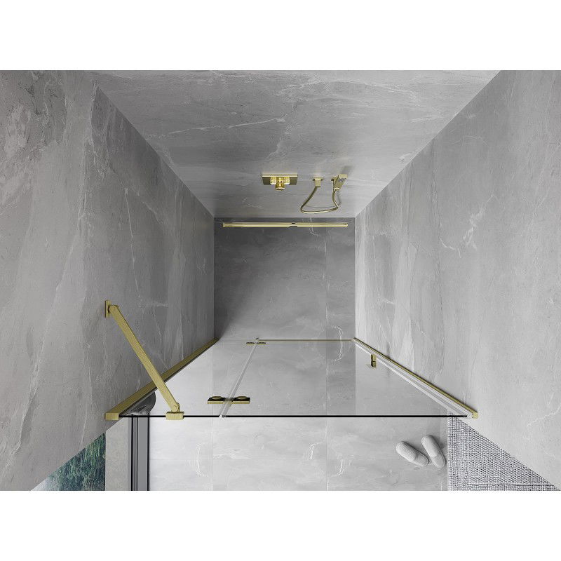 Mexen Mist-H porte de douche pivotante gauche 115 cm, transparent, doré brossé - 8A5-115-000-55-00-L
