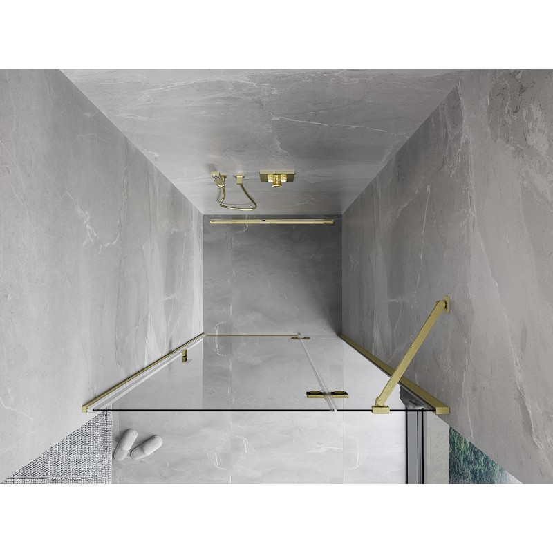 Mexen Mist-H porte de douche battante droite 75 cm, transparent, or brossé - 8A5-075-000-55-00-P