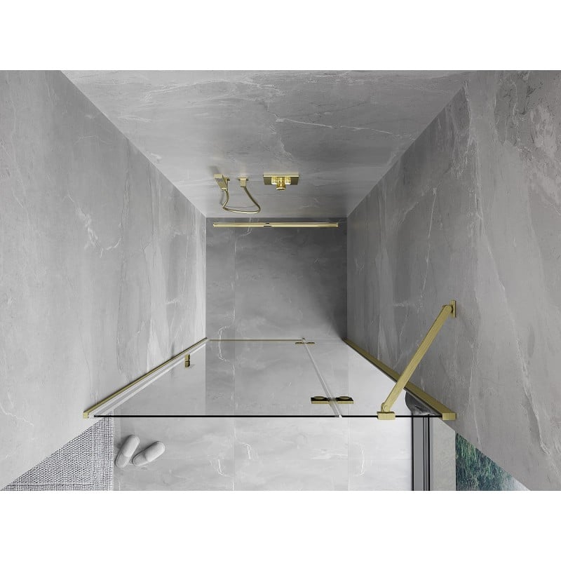 Mexen Mist-H porte de douche pivotante droite 90 cm, transparent, or brossé - 8A5-090-000-55-00-P