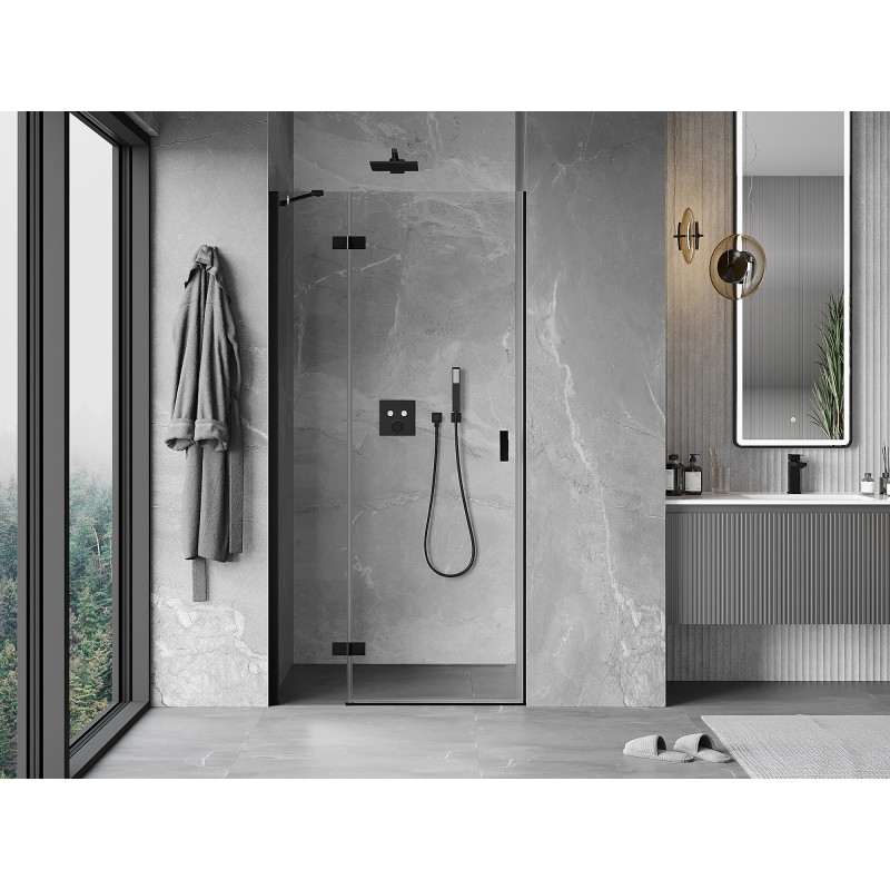 Mexen Mist-H porte de douche pivotante gauche 100 cm, transparent, noir - 8A5-100-000-70-00-L