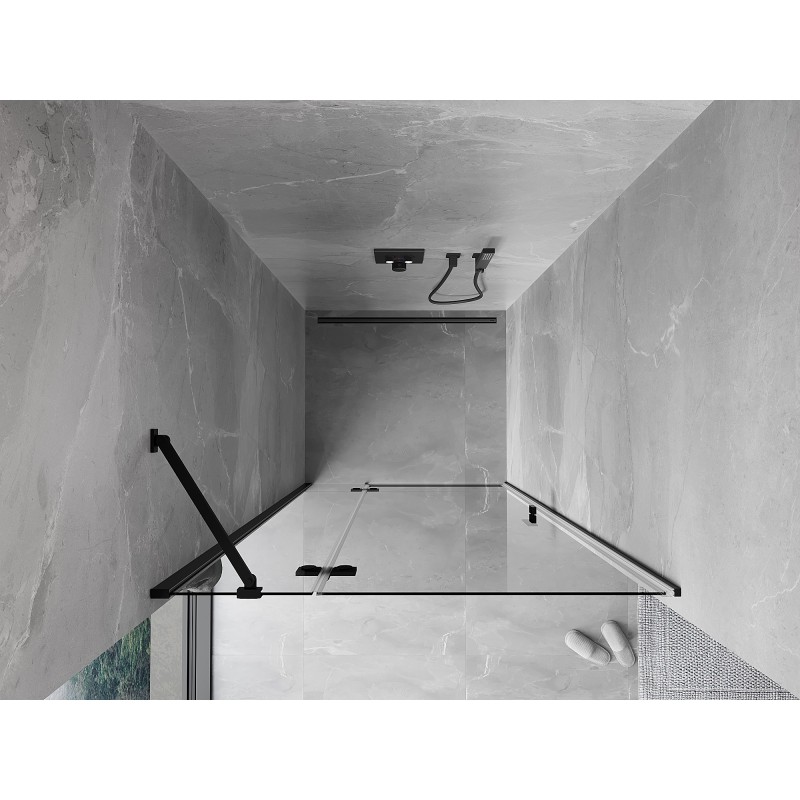 Mexen Mist-H porte de douche battante gauche 105 cm, transparent, noir - 8A5-105-000-70-00-L