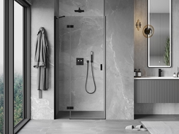 Mexen Mist-H porte de douche battante gauche 115 cm, transparent, noir - 8A5-115-000-70-00-L