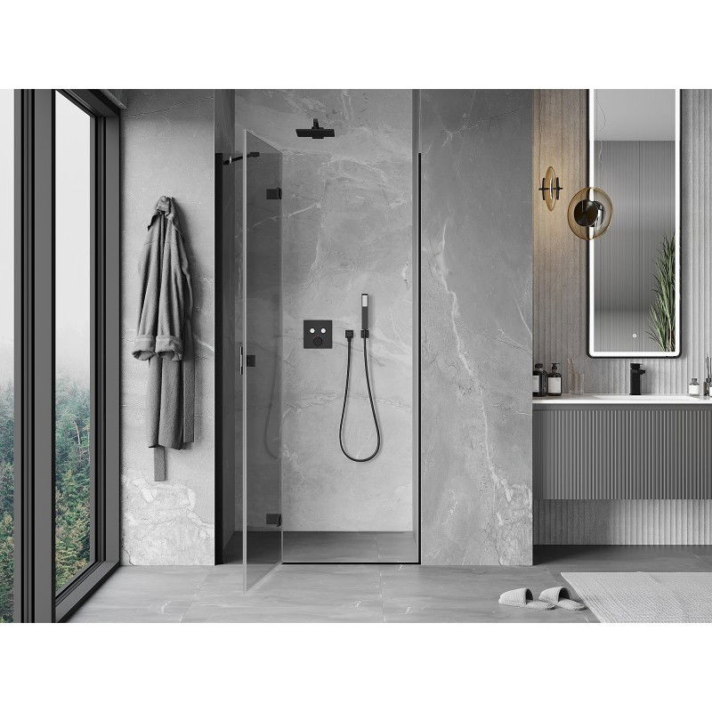 Mexen Mist-H porte de douche pivotante gauche 120 cm, transparent, noir - 8A5-120-000-70-00-L