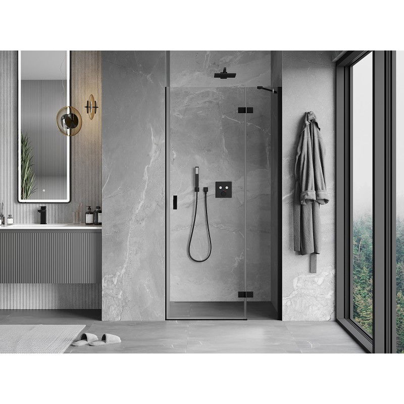 Mexen Mist-H porte de douche pivotante droite 70 cm, transparent, noir - 8A5-070-000-70-00-P