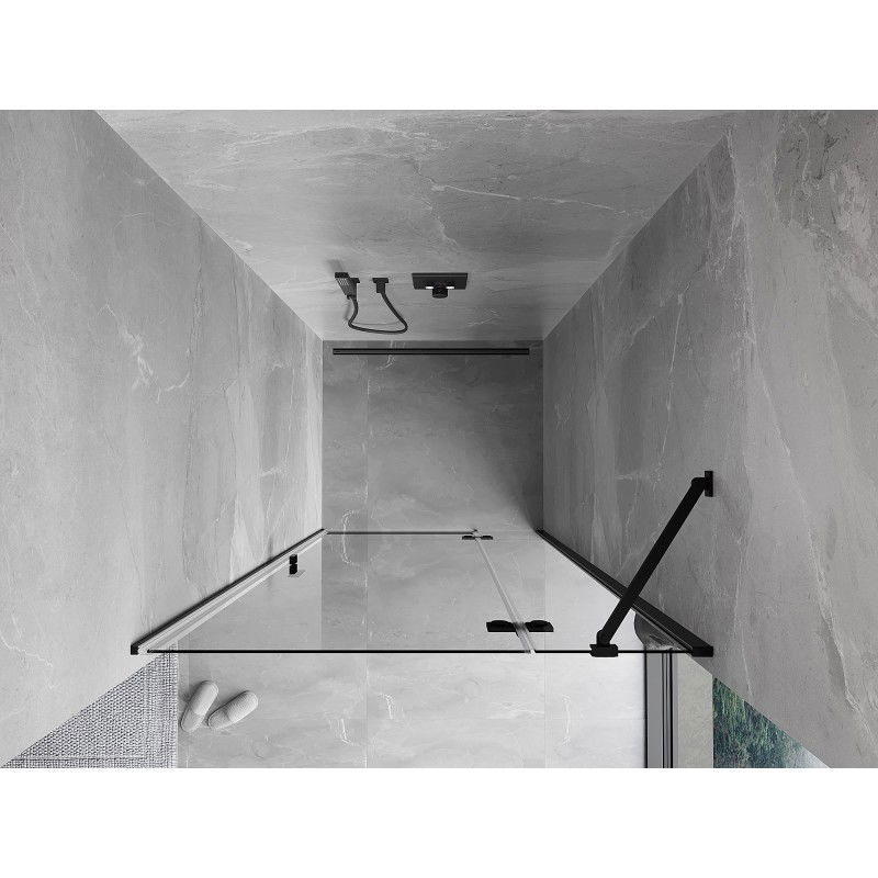 Mexen Mist-H porte de douche battante droite 90 cm, transparent, noir - 8A5-090-000-70-00-P