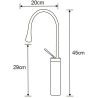 Mexen Dorado robinet de lavabo haut, noir - 747310-70