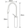 Mexen Dorado robinet de lavabo, noir - 747310-70