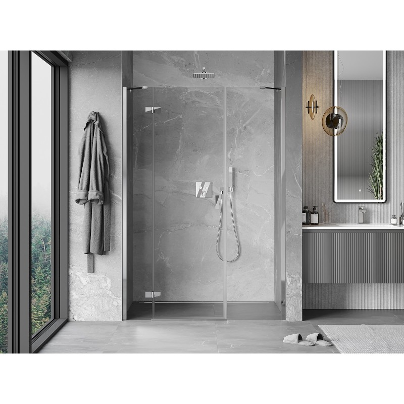 Mexen Mist-H porte de douche pivotante gauche 145 cm, transparent, chrome - 8A5-145-001-01-00-L