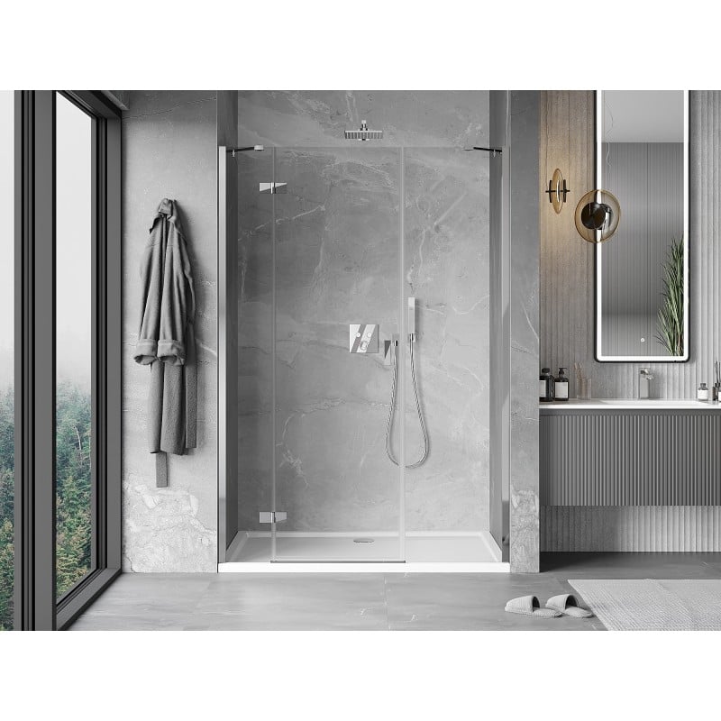 Mexen Mist-H porte de douche pivotante gauche 145 cm, transparent, chrome - 8A5-145-001-01-00-L