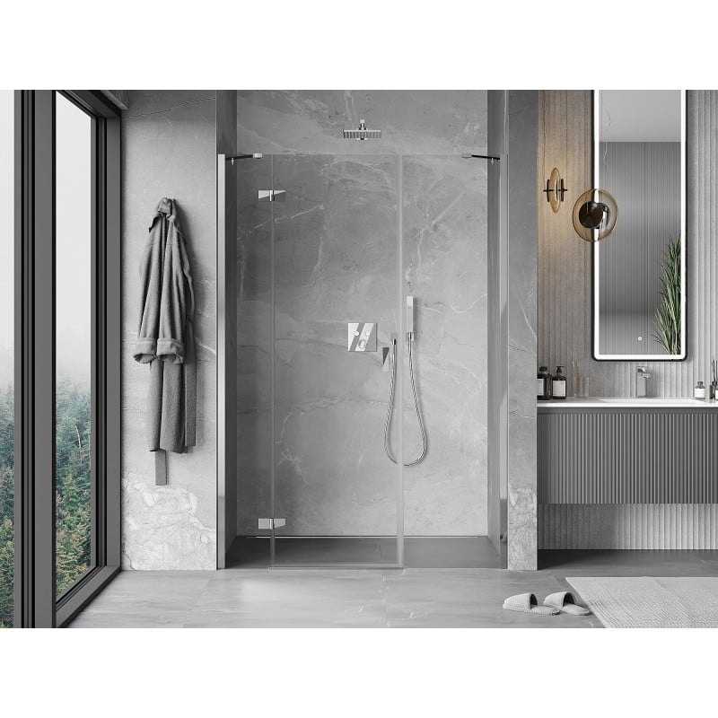 Mexen Mist-H porte de douche pivotante gauche 160 cm, transparent, chrome - 8A5-160-001-01-00-L