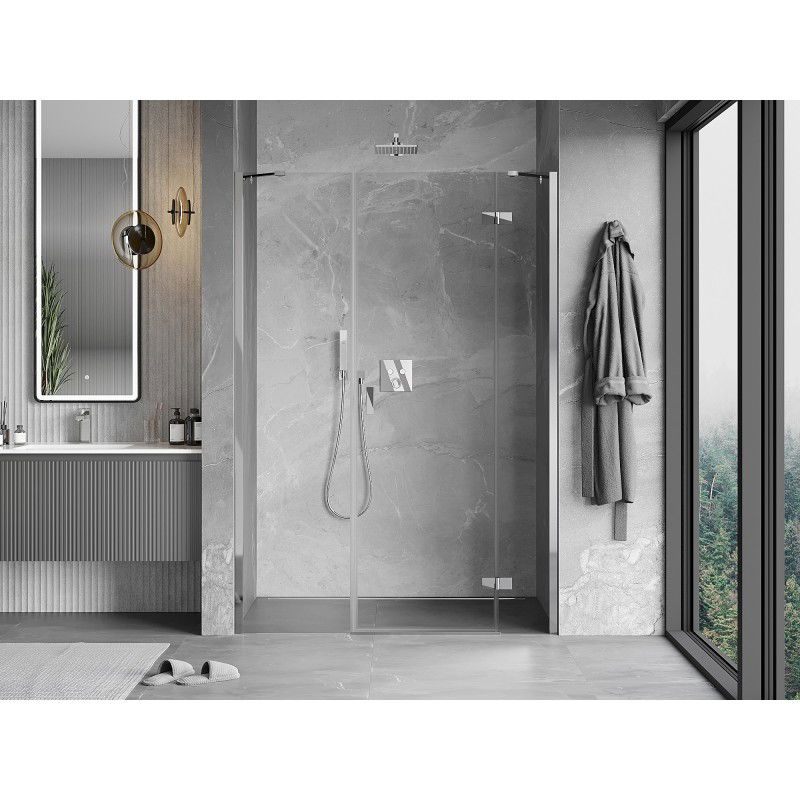 Mexen Mist-H porte de douche pivotante droite 125 cm, transparent, chrome - 8A5-125-001-01-00-P