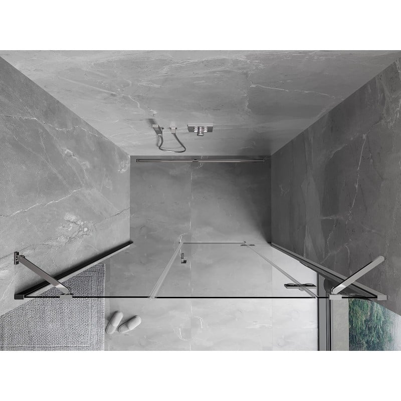 Mexen Mist-H porte de douche battante droite 130 cm, transparent, chrome - 8A5-130-001-01-00-P
