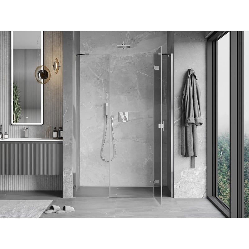 Mexen Mist-H porte de douche battante droite 130 cm, transparent, chrome - 8A5-130-001-01-00-P