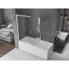 Mexen Fox paroi de baignoire à 2 volets coulissants 85 x 150 cm, transparent, blanc - 891-085-002-20-00