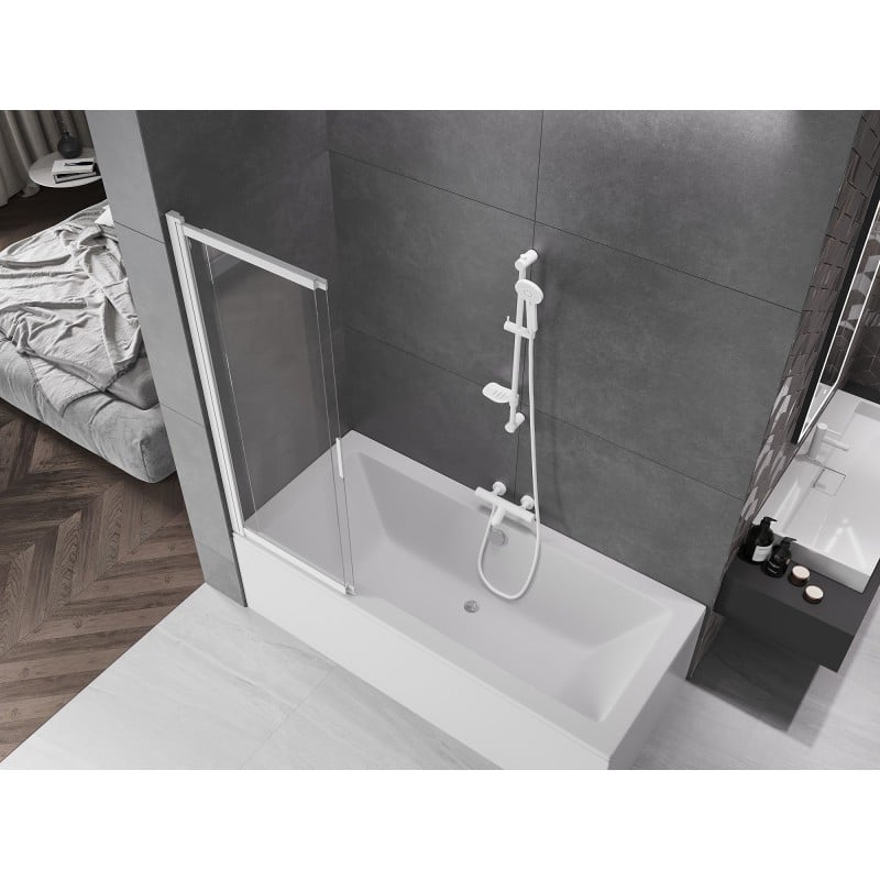 Mexen Fox paroi de douche à 2 panneaux coulissants 100 x 150 cm, transparent, blanc - 891-100-002-20-00