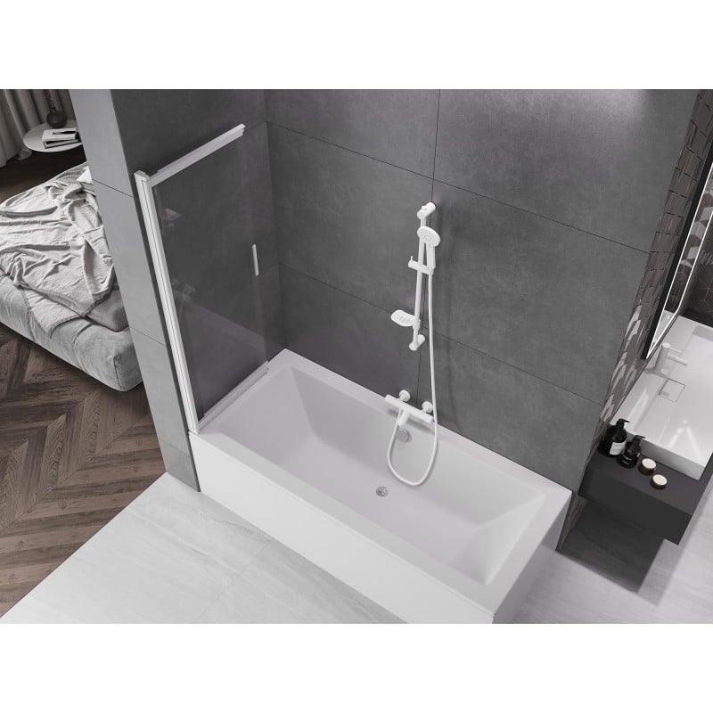 Mexen Fox paroi de douche à 2 panneaux coulissants 100 x 150 cm, transparent, blanc - 891-100-002-20-00