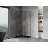 Mexen Mist cabine de douche semi-circulaire pivotante 100 x 100 cm, transparent, cuivre brossé - 8A33-100-100-65-00