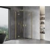 Mexen Mist cabine de douche semi-circulaire pivotante 90 x 90 cm, transparent, or brossé - 8A33-090-090-55-00