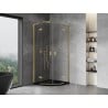Mexen Mist L cabine de douche semi-circulaire pivotante 90 x 90 cm, transparent, or brossé - 8A33L-090-090-55-00