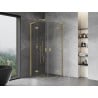 Mexen Mist L cabine de douche semi-circulaire pivotante 90 x 90 cm, transparent, or brossé - 8A33L-090-090-55-00